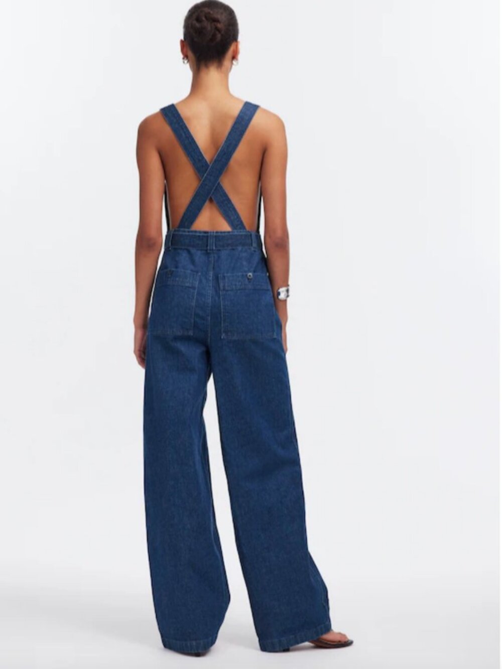 Madewell Denim Cross-Back Jumpsuit in Cason Wash.